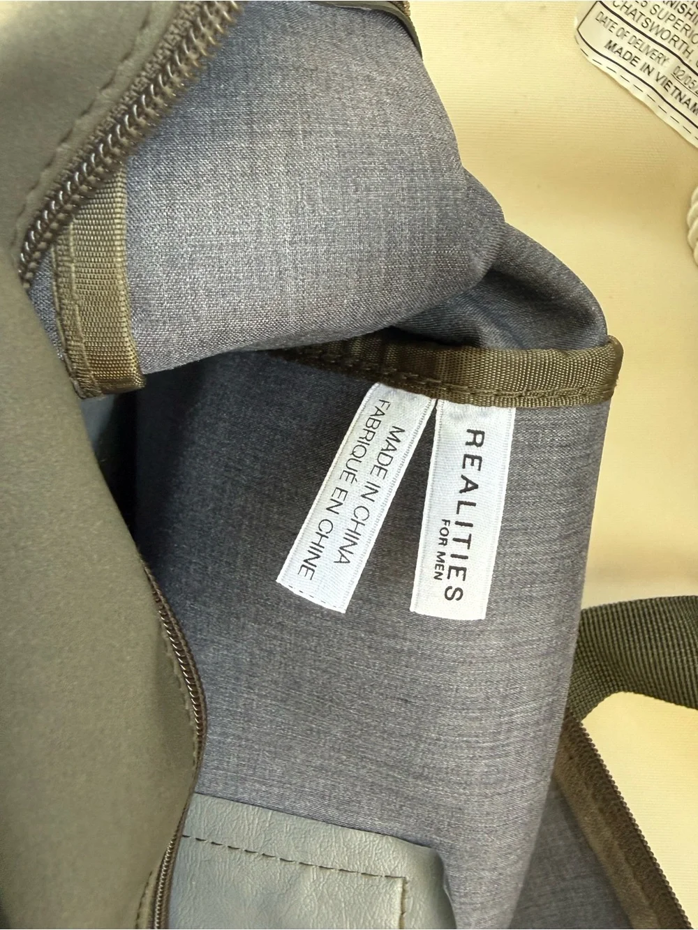 Olive Green Men's Travel Duffel Bag with Dual Carry Straps